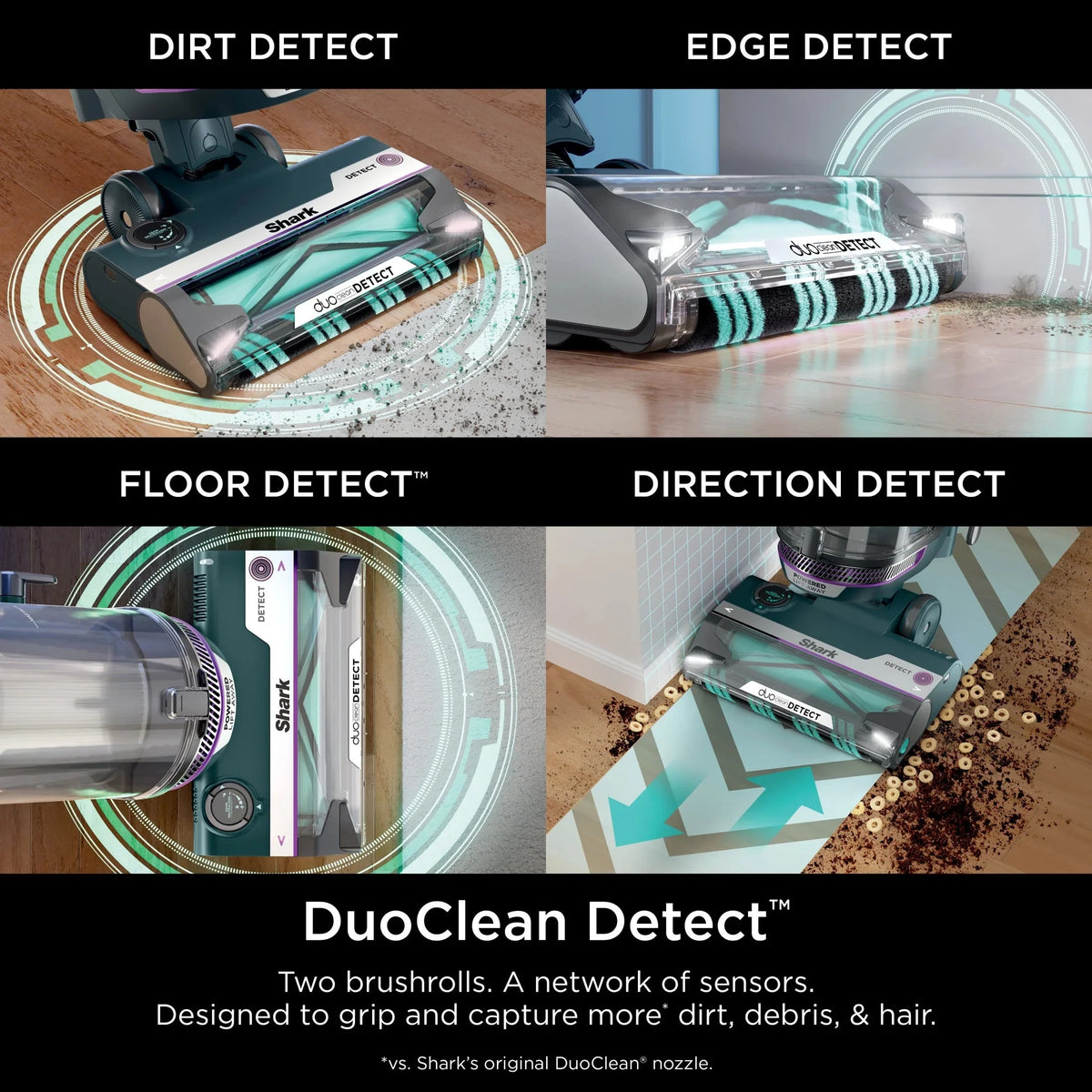 Shark POWERDETECT Upright Vacuum With DuoClean Detect, Black/Teal - AZ4000