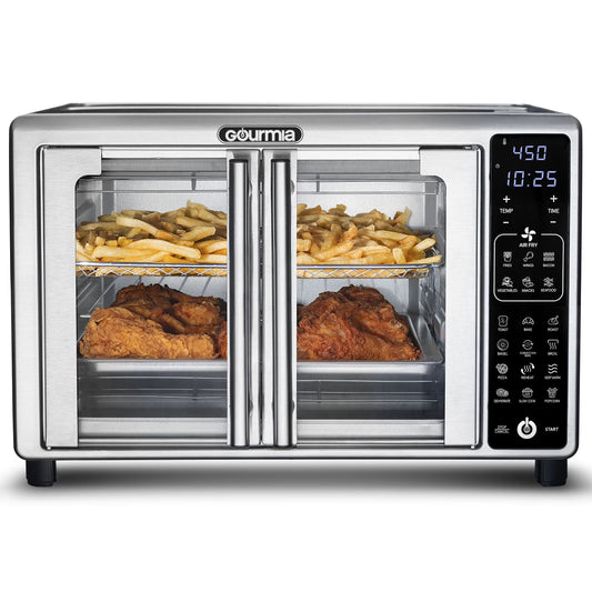 Gourmia French Door Digital Toaster Oven Air Fryer, 6-Slice, 24L, Stainless Steel - GTF2440