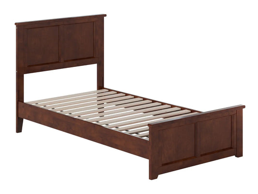 AFI Twin Solid Wood Low Profile Platform Bed With Matching Footboard, Walnut - Charlotte