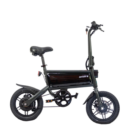 GOTRAX Folding Electric Bike For Adults And Teens, 14 inch, 250W, 15.5 mph, 15 Miles, Black - S2