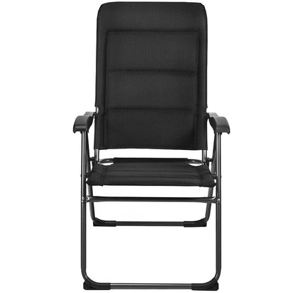 2 Pack Folding Patio Chairs, 7 Position Adjustable Outdoor Sling Recliner Camping Chairs