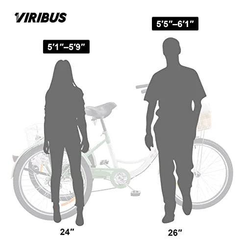 Viribus Adult Tricycle, 24 Inch, 7 Speed, 3 Wheel With Baskets