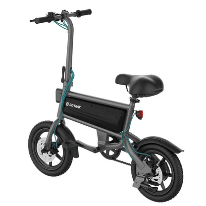 GOTRAX Folding Electric Bike For Adults And Teens, 14 inch, 250W, 15.5 mph, 15 Miles, Black - S2
